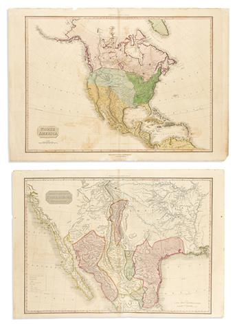 (NORTH AMERICA.) John Pinkerton. Group of 4 large double-page engraved maps from the American edition of Pinkertons Modern Atlas.